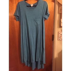 Blue Acid/Stone Washed T-Shirt Dress LulaRoe Carly